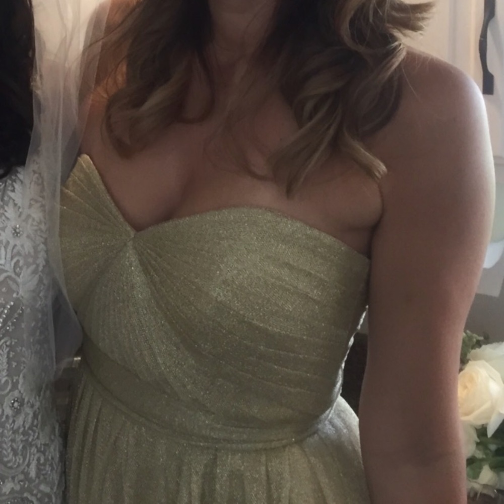 Gold Jenny Yoo bridesmaids dress/ prom / formal